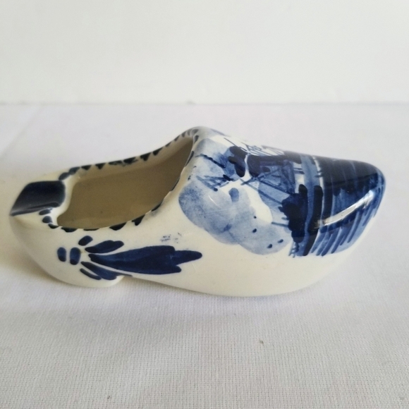 Vtg Delft Blue Holland Handpainted Clog Ashtray - Picture 1 of 7
